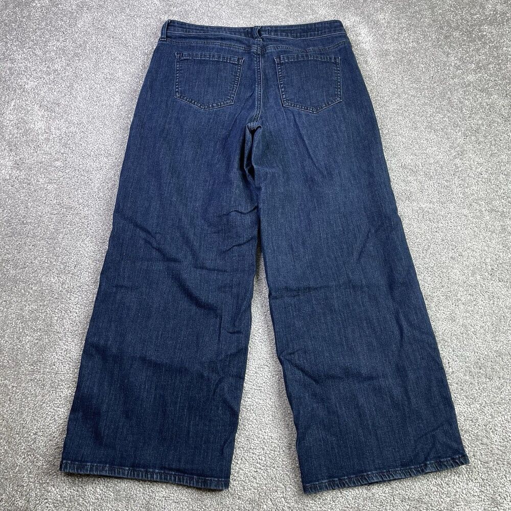 NYDJ Teresa Jeans Women's 4 Petite Wide Leg Crop High Rise Pleated Stretch - Picture 3 of 11